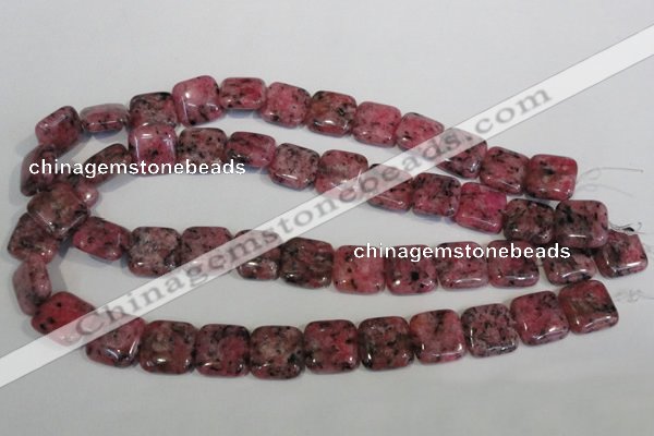 CLJ272 15.5 inches 16*16mm square dyed sesame jasper beads wholesale