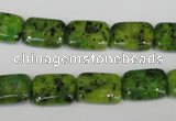 CLJ280 15.5 inches 10*14mm rectangle dyed sesame jasper beads wholesale