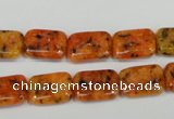 CLJ281 15.5 inches 10*14mm rectangle dyed sesame jasper beads wholesale