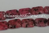 CLJ282 15.5 inches 10*14mm rectangle dyed sesame jasper beads wholesale