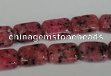 CLJ282 15.5 inches 10*14mm rectangle dyed sesame jasper beads wholesale