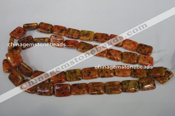 CLJ291 15.5 inches 15*20mm rectangle dyed sesame jasper beads wholesale