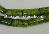 CLJ300 15.5 inches 8*16mm flat tube dyed sesame jasper beads wholesale