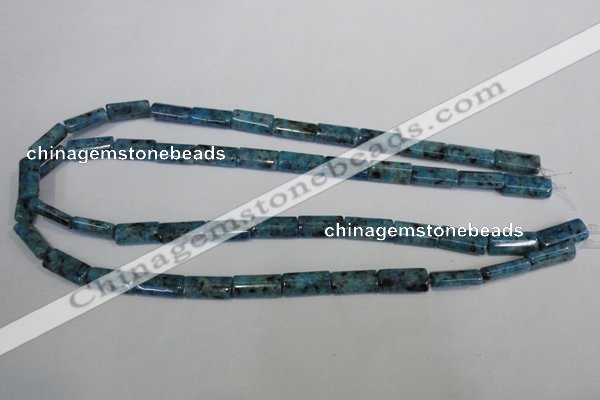 CLJ305 15.5 inches 8*16mm flat tube dyed sesame jasper beads wholesale