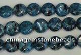 CLJ310 15.5 inches 10mm flat round dyed sesame jasper beads wholesale