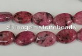 CLJ319 15.5 inches 10*14mm oval dyed sesame jasper beads wholesale