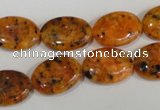 CLJ322 15.5 inches 13*18mm oval dyed sesame jasper beads wholesale