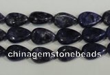 CLJ332 15.5 inches 8*12mm flat teardrop dyed sesame jasper beads