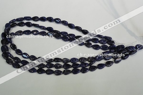 CLJ332 15.5 inches 8*12mm flat teardrop dyed sesame jasper beads