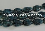 CLJ333 15.5 inches 8*12mm flat teardrop dyed sesame jasper beads