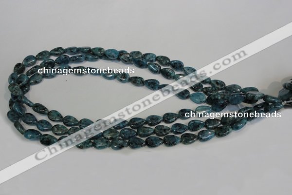 CLJ333 15.5 inches 8*12mm flat teardrop dyed sesame jasper beads