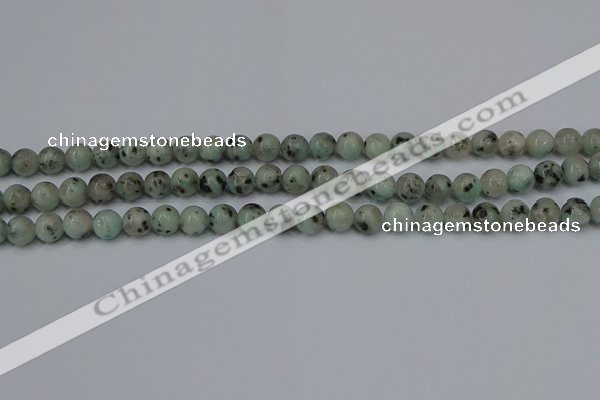 CLJ401 15.5 inches 6mm round sesame jasper beads wholesale