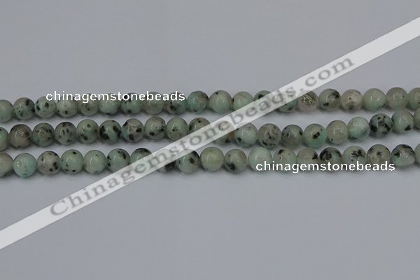 CLJ402 15.5 inches 8mm round sesame jasper beads wholesale