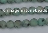 CLJ410 15.5 inches 4mm round matte sesame jasper beads wholesale