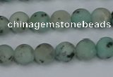 CLJ411 15.5 inches 6mm round matte sesame jasper beads wholesale