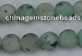 CLJ413 15.5 inches 10mm round matte sesame jasper beads wholesale