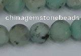 CLJ414 15.5 inches 12mm round matte sesame jasper beads wholesale