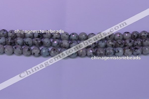 CLJ423 15.5 inches 10mm faceted round sesame jasper beads