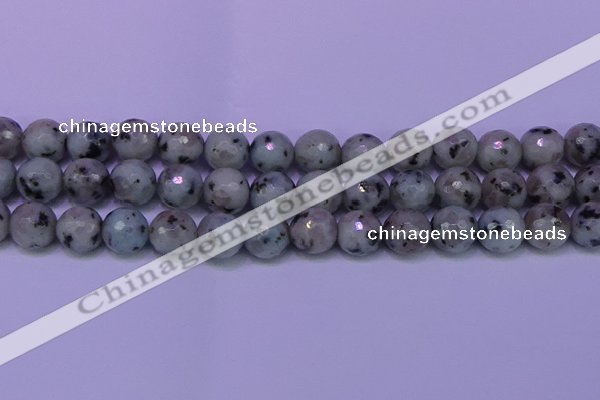 CLJ425 15.5 inches 14mm faceted round sesame jasper beads