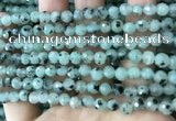 CLJ430 15.5 inches 6mm faceted round sesame jasper beads