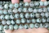 CLJ433 15.5 inches 12mm faceted round sesame jasper beads