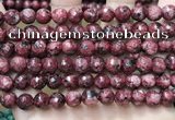 CLJ556 15.5 inches 6mm,8mm,10mm & 12mm faceted round sesame jasper beads