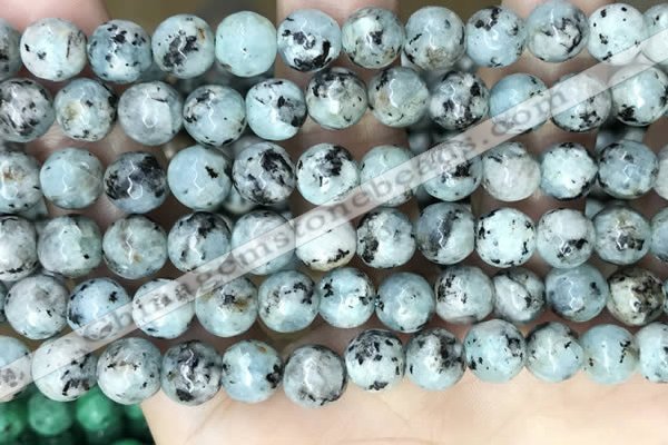 CLJ557 15.5 inches 6mm,8mm,10mm & 12mm faceted round sesame jasper beads