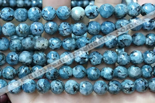 CLJ558 15.5 inches 6mm,8mm,10mm & 12mm faceted round sesame jasper beads