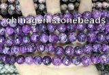 CLJ571 15 inches 10mm faceted 

round sesame jasper beads