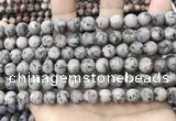 CLJ583 15 inches 8mm round matte sesame jasper beads