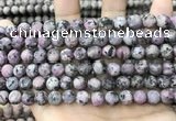 CLJ585 15 inches 8mm round matte sesame jasper beads