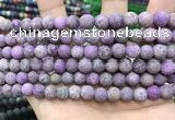 CLJ586 15 inches 8mm round matte sesame jasper beads