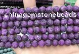 CLJ589 15 inches 8mm round matte sesame jasper beads