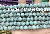 CLJ591 15 inches 8mm round matte sesame jasper beads