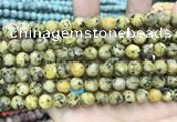 CLJ592 15 inches 8mm round matte sesame jasper beads