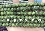 CLJ593 15 inches 8mm round matte sesame jasper beads