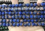 CLJ597 15 inches 8mm round matte sesame jasper beads