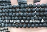 CLJ599 15 inches 8mm round matte sesame jasper beads