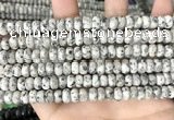 CLJ620 15 inches 5*8mm faceted round sesame jasper beads