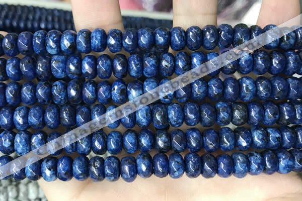 CLJ621 15 inches 5*8mm faceted round sesame jasper beads