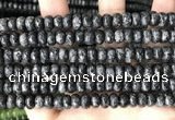 CLJ622 15 inches 5*8mm faceted round sesame jasper beads