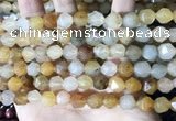 CLJ624 15 inches 8mm faceted nuggets sesame jasper beads