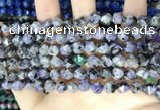 CLJ625 15 inches 8mm faceted nuggets sesame jasper beads