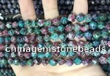 CLJ628 15 inches 8mm faceted nuggets sesame jasper beads