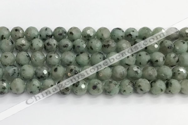 CLJ642 15.5 inches 10mm faceted round sesame jasper beads wholesale