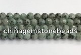 CLJ643 15.5 inches 12mm faceted round sesame jasper beads wholesale