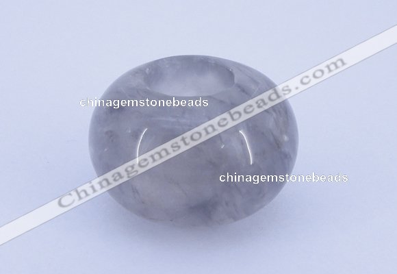 CLO02 19*30mm rondelle loose cloudy quartz gemstone beads wholesale