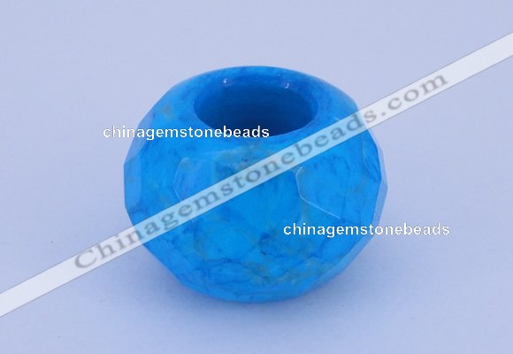 CLO14 19*30mm faceted rondelle loose turquoise gemstone beads wholesale