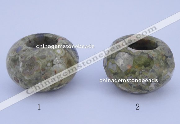 CLO23 19*30mm rondelle loose rhyolite gemstone beads wholesale