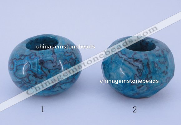 CLO28 19*30mm rondelle loose dyed picture jasper gemstone beads wholesale